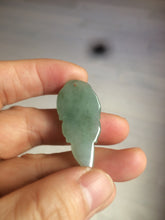 Load image into Gallery viewer, 100% natural type A icy watery light green/dark green jadeite jade leaf pendant group AZ100
