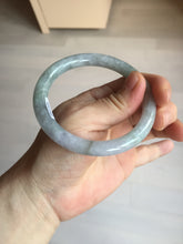 Load image into Gallery viewer, 57.4mm Certified Type A 100% Natural light green purple gray round cut Jadeite Jade bangle BQ60-6887
