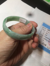Load image into Gallery viewer, 51.7mm certified 100% natural Type A sunny green/gray jadeite jade bangle BK6-3358
