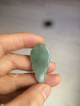 Load image into Gallery viewer, 100% natural type A icy watery light green/dark green jadeite jade leaf pendant group AZ100
