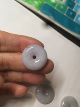 Load image into Gallery viewer, 100% Natural green/white/purple jadeite Jade Safety Guardian Button(donut) Pendant/worry stone AX29
