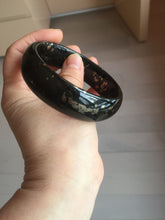 Load image into Gallery viewer, 61mm 100% Natural dark green/black meteorite Stellar Night sky nephrite bangle HN89-1022
