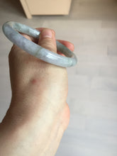 Load image into Gallery viewer, 57.4mm Certified Type A 100% Natural light green purple gray round cut Jadeite Jade bangle BQ60-6887
