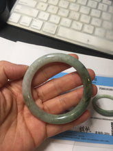 Load image into Gallery viewer, 51.1mm certified 100% natural Type A dark green yellow gray round cut jadeite jade bangle H163-6011

