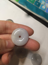 Load image into Gallery viewer, 100% Natural green/white/purple jadeite Jade Safety Guardian Button(donut) Pendant/worry stone AX29
