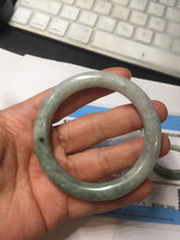 Load image into Gallery viewer, 51.1mm certified 100% natural Type A dark green yellow gray round cut jadeite jade bangle H163-6011
