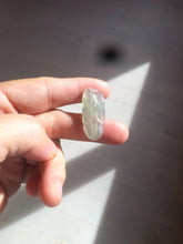 Load image into Gallery viewer, 100% natural type A icy watery light green/dark green jadeite jade leaf pendant group AZ100
