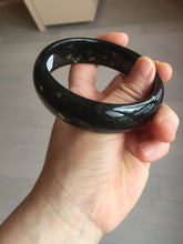 Load image into Gallery viewer, 61mm 100% Natural dark green/black meteorite Stellar Night sky nephrite bangle HN89-1022
