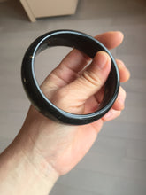 Load image into Gallery viewer, 61mm 100% Natural dark green/black meteorite Stellar Night sky nephrite bangle HN89-1022
