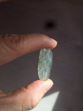 Load image into Gallery viewer, 100% natural type A icy watery light green/dark green jadeite jade leaf pendant group AZ100
