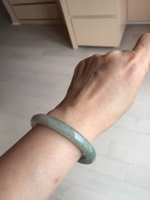 Load image into Gallery viewer, 51.1mm certified 100% natural Type A dark green yellow gray round cut jadeite jade bangle H163-6011

