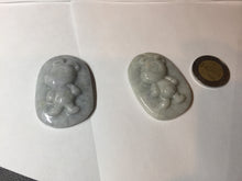 Load image into Gallery viewer, 100% Natural light green Jadeite Jade little doggy pendant A64
