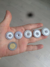 Load image into Gallery viewer, 100% Natural green/white/purple jadeite Jade Safety Guardian Button(donut) Pendant/worry stone AX29
