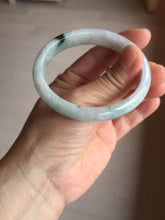 Load image into Gallery viewer, 52mm certified natural 100% natural Type A green white with green flying flowers oval jadeite jade bangle PB109-2439
