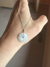 Load image into Gallery viewer, 13.4-16.6mm Type A 100% Natural icy watery light green white gray Jadeite Safety Guardian Button donuts pendant PF21 Add on item
