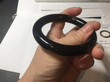 Load image into Gallery viewer, 56mm certified 100% Natural black meteorite chubby round cut nephrite bangle HN36-3600
