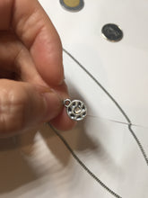 Load image into Gallery viewer, 100% natural Type A sunny green Jadeite Bead pendant Sunflower Wheel Feather Charm Triple-Layer Harmony pendant Necklace PD164
