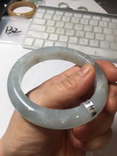 Load image into Gallery viewer, 54.5mm 100% natural type A icy watery light green/brown/black ice river with seaweed jadeite jade bangle Y154-5248
