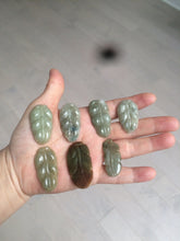 Load image into Gallery viewer, 100% natural type A yellow/purple jadeite jade leaf pendant necklace group AZ99
