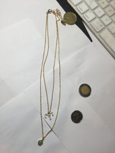 Load image into Gallery viewer, 100% natural Type A sunny green Jadeite Bead Aries Sparkle Charm Two-Layer pendant Necklace PD165
