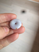 Load image into Gallery viewer, 100% Natural green/white/purple jadeite Jade Safety Guardian Button(donut) Pendant/worry stone AX29
