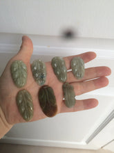 Load image into Gallery viewer, 100% natural type A yellow/purple jadeite jade leaf pendant necklace group AZ99
