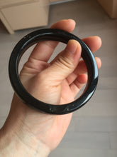 Load image into Gallery viewer, 62.8mm 100% Natural dark green/black meteorite Stellar Night sky square nephrite bangle HN87-7594
