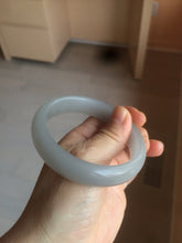 Load image into Gallery viewer, 56.6mm 100% natural smoky purple/icy ash gray Quartzite (Shetaicui jade) bangle SY58
