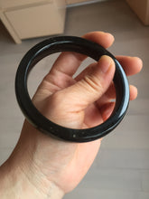 Load image into Gallery viewer, 62.8mm 100% Natural dark green/black meteorite Stellar Night sky square nephrite bangle HN87-7594
