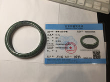 Load image into Gallery viewer, 60mm certified 100% natural Type A Spanish green gray black jadeite jade bangle H165-6028
