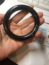 Load image into Gallery viewer, 56mm certified 100% Natural black meteorite chubby round cut nephrite bangle HN36-3600
