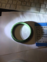 Load image into Gallery viewer, 60mm certified 100% natural Type A Spanish green gray black jadeite jade bangle H165-6028
