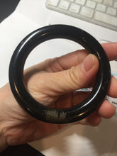 Load image into Gallery viewer, 56mm certified 100% Natural black meteorite chubby round cut nephrite bangle HN36-3600
