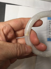 Load image into Gallery viewer, 56mm Certified Type A 100% Natural light purple white round cut Jadeite bangle BS128-4024
