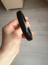 Load image into Gallery viewer, 62.8mm 100% Natural dark green/black meteorite Stellar Night sky square nephrite bangle HN87-7594
