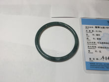 Load image into Gallery viewer, 54mm Certified Type A 100% Natural dark green/blue/gray with Guatemala slim round cut Jadeite bangle PJ30-3872
