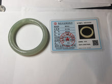 Load image into Gallery viewer, 51mm Certified 100% Natural icy waery light green/yellow/gray nephrite jade bangle HN37-3595
