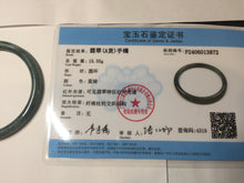 Load image into Gallery viewer, 54mm Certified Type A 100% Natural dark green/blue/gray with Guatemala slim round cut Jadeite bangle PJ30-3872
