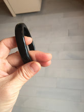 Load image into Gallery viewer, 62.8mm 100% Natural dark green/black meteorite Stellar Night sky square nephrite bangle HN87-7594
