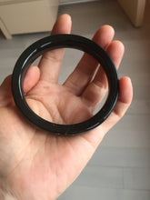 Load image into Gallery viewer, 62.8mm 100% Natural dark green/black meteorite Stellar Night sky square nephrite bangle HN87-7594
