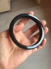 Load image into Gallery viewer, 62.8mm 100% Natural dark green/black meteorite Stellar Night sky square nephrite bangle HN87-7594
