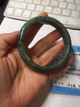 Load image into Gallery viewer, 60mm certified 100% natural Type A Spanish green gray black jadeite jade bangle H165-6028
