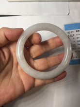 Load image into Gallery viewer, 56mm Certified Type A 100% Natural light purple white round cut Jadeite bangle BS128-4024
