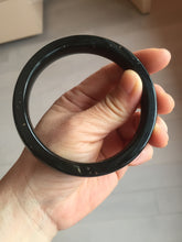 Load image into Gallery viewer, 62.8mm 100% Natural dark green/black meteorite Stellar Night sky square nephrite bangle HN87-7594
