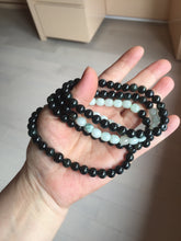 Load image into Gallery viewer, 7.3-8mm for size 56-70mm 100% natural white/black/blue/green/brown(Mocui) jadeite jade beads bracelet PB224
