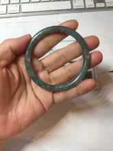 Load image into Gallery viewer, 54mm Type A 100% Natural Light Green/Gray/Black/Purple/Brown “Reed Flowers &amp; Snow” Guatemala Slim Round Cut Jadeite Bangle PJ126-1420
