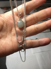 Load image into Gallery viewer, 100% natural Type A green blue Jadeite Bead &amp; Cross Layered pendant Necklace PD166
