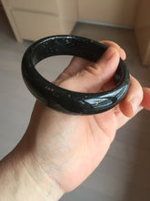 Load image into Gallery viewer, 58.5mm 100% Natural dark green/black meteorite Stellar Night sky nephrite bangle HN86-7597
