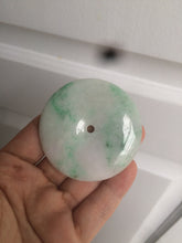 Load image into Gallery viewer, 100% Natural sunny green/pink/purple tropical beach jadeite Jade Safety Guardian Button(donut) Pendant/worry stone X123
