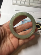 Load image into Gallery viewer, 51mm Certified 100% Natural icy waery light green/yellow/gray nephrite jade bangle HN37-3595

